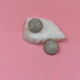 Halo strass silver earrings