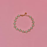 Zircon cross gold bracelet