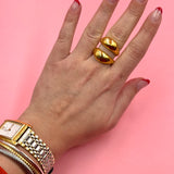 Double bold gold ring