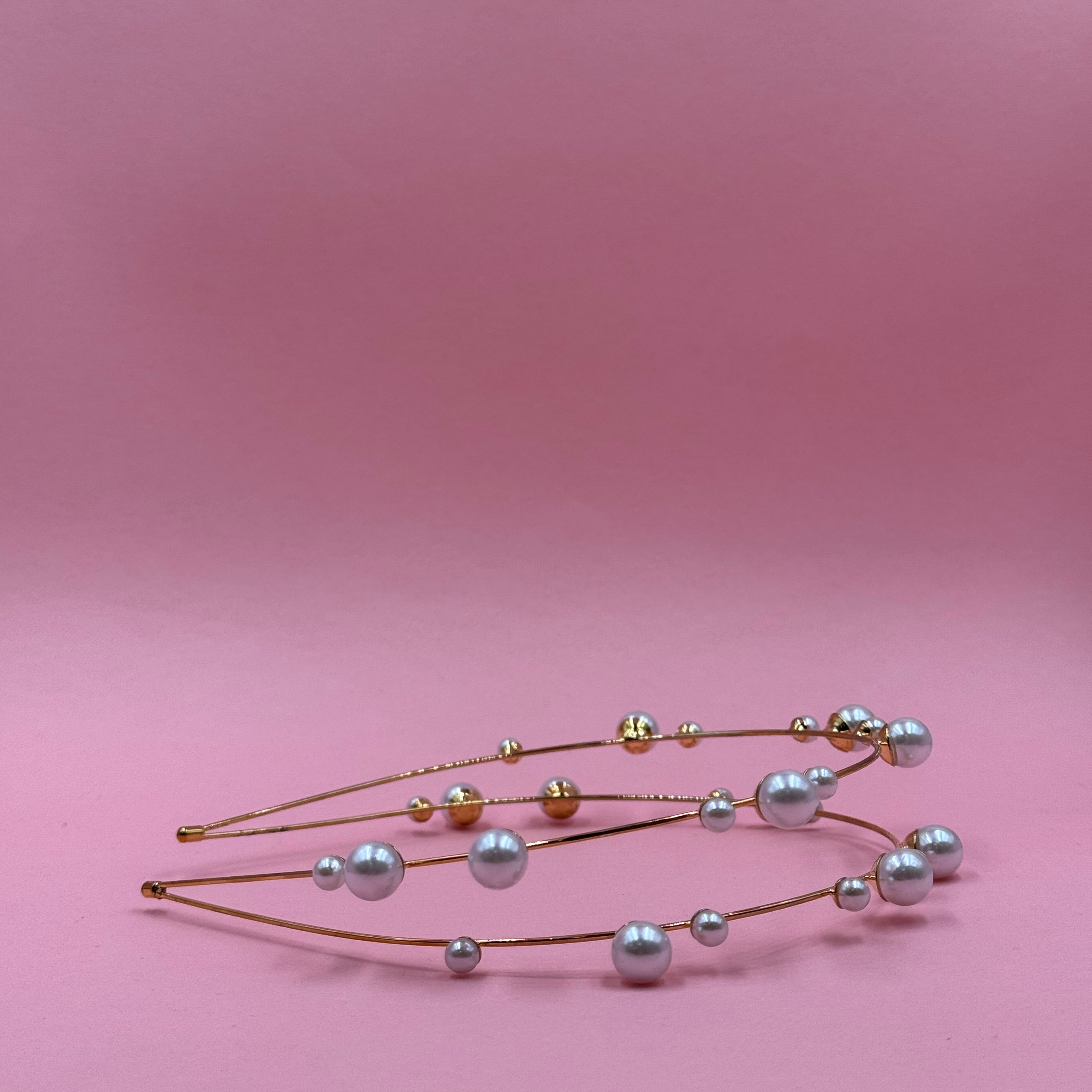 Headband double pearls