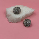 Halo strass mini silver earrings