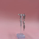 Coral silver earrings