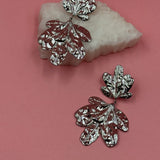 Coral silver earrings