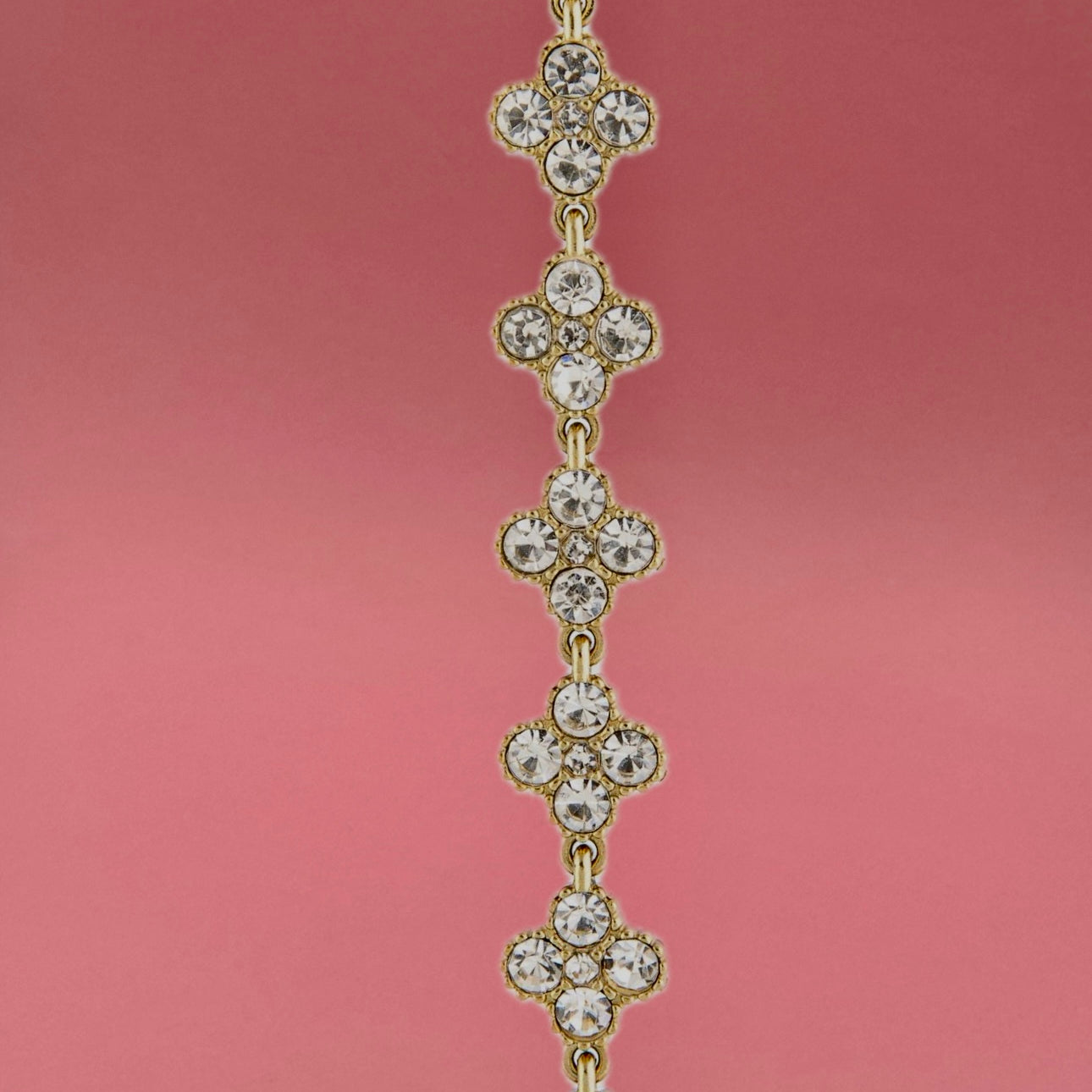 Zircon cross gold bracelet