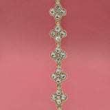 Zircon cross gold bracelet