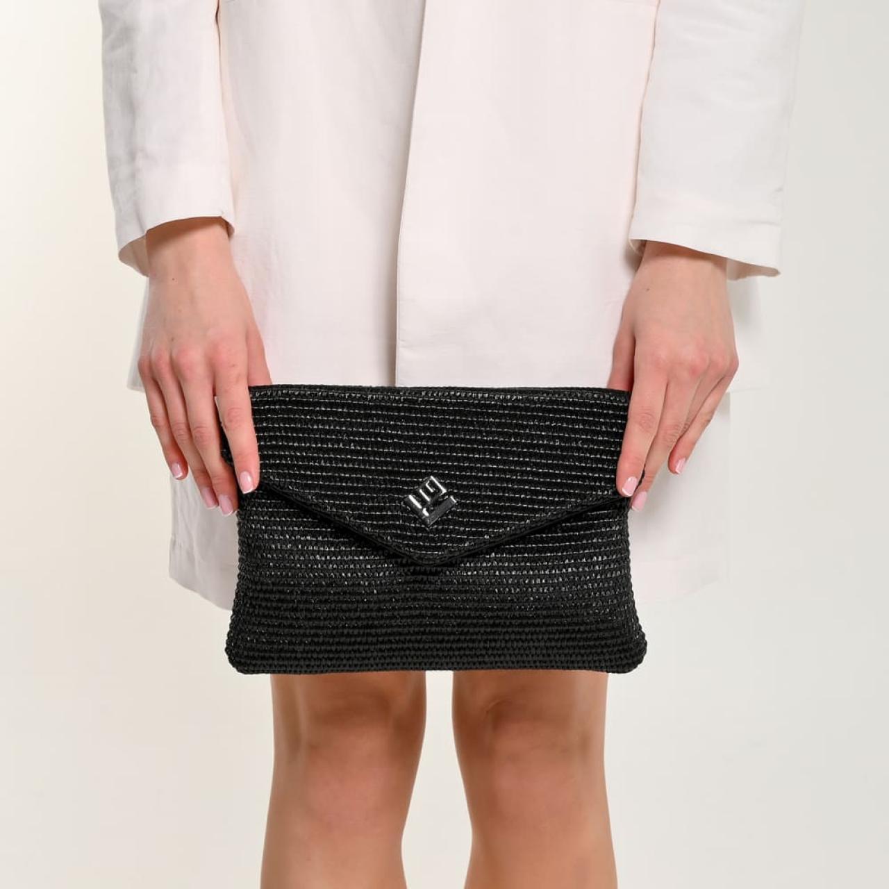 Cameo Rafia Bag | Black