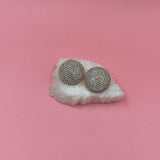 Halo strass silver earrings