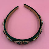 Headband with Green stones