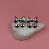 Bow silver earrings
