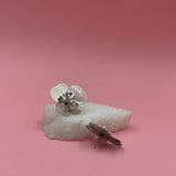 Pearl bloom silver earrings