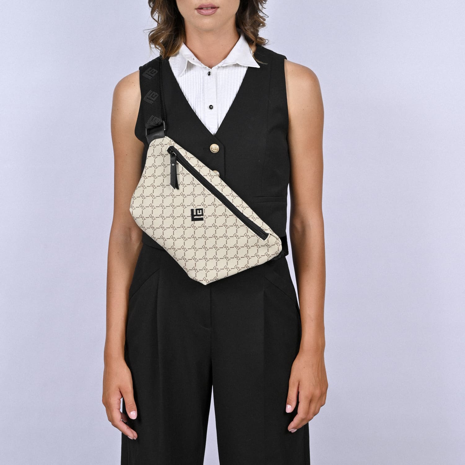 Camelia Mosaic Bag | Beige/Black