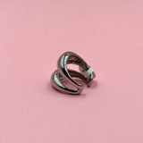 Double bold silver ring