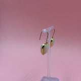 Amber white hearts gold earrings