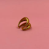 Double bold gold ring