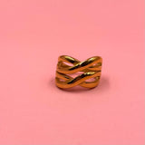 Baffle gold ring