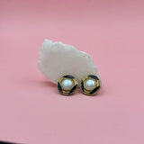 Vintage lovers gold earrings