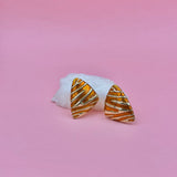 Metallic orange gold earrings