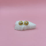 Little flower pearls gold earrings