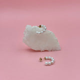 Pearls hoops gold earrings
