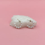Pearls hoops gold earrings